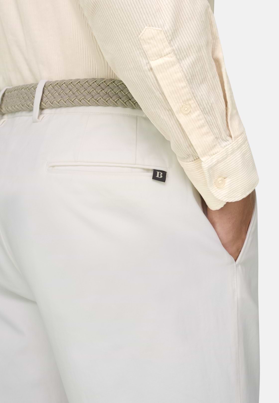 Shirt in Cotton Blend Corduroy Regular Fit, OFFWHITE, hi-res, 4
