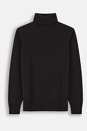 Rollkragenpullover aus extrafeiner Merinowolle, Dunkelbraun, thumb, 5