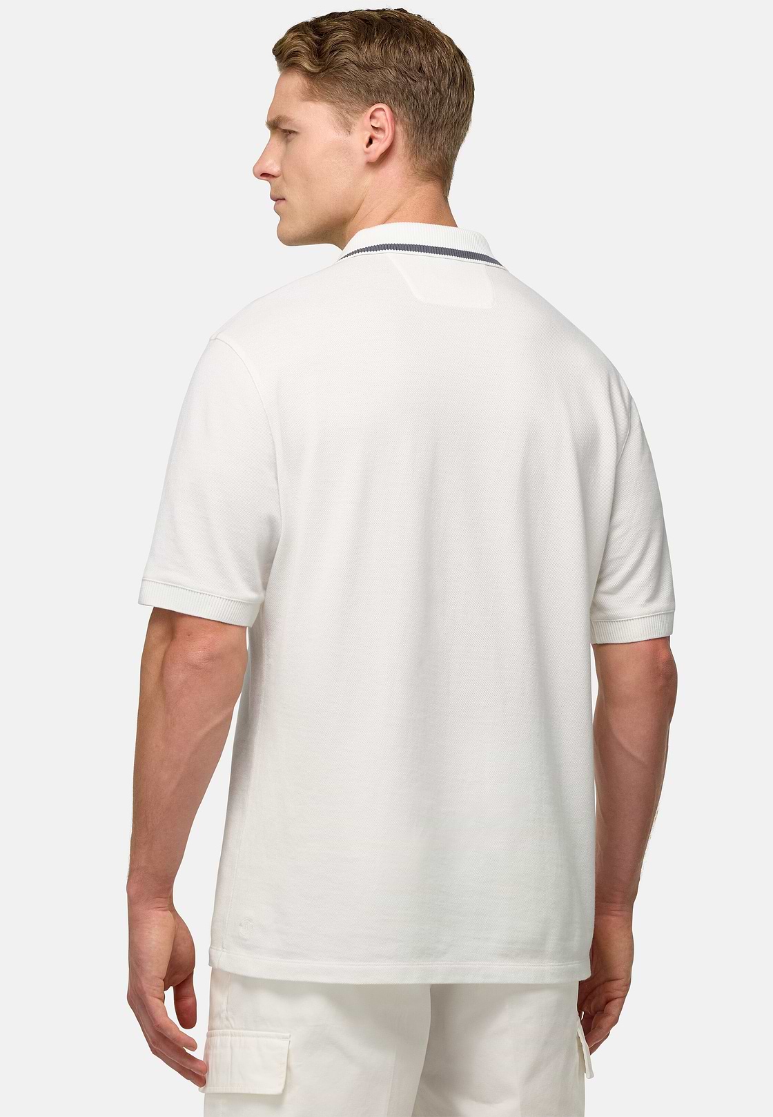 Cotton Piqué Polo Shirt, White, hi-res