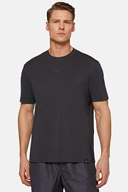 T-Shirt In Stretch Supima Cotton, Black, hi-res