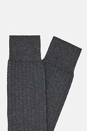 Cotton Blend Jacquard Socks, Charcoal, hi-res