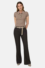 Polo Aus Baumwoll-Seiden-Strick, Taupe, thumb, 2