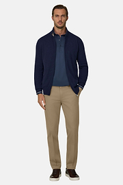 Full-Zip Jumper in Cashmere Blend, Navy blue, thumb, 2