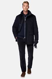 Car Coat Aus Kaschmir-Wolle, Gefüttert, Navy blau, hi-res
