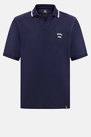Polo En Piqué De Coton., bleu marine, hi-res