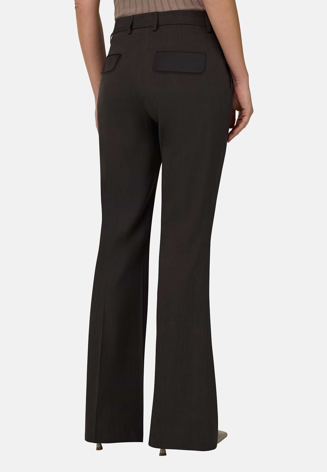Pantalon en polylin extensible, Marron foncé, hi-res, 4