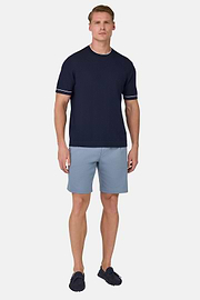 T-shirt En Maille Crêpe De Coton, bleu marine, hi-res