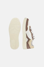 Sneakers En Cuir Mixte, Taupe, hi-res