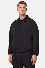 Pure Travel Wool Bomber Jacket, Black, hi-res