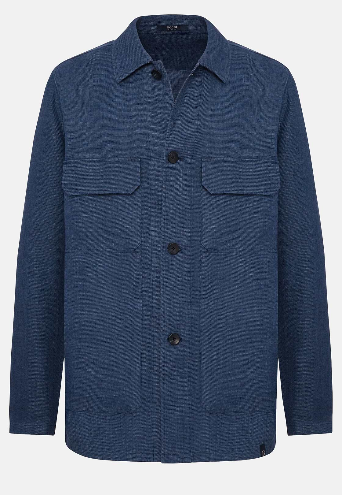 Linen Shirt Jacket, Blue, hi-res