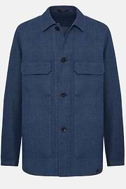 Veste Chemise En Lin, Bleu, hi-res