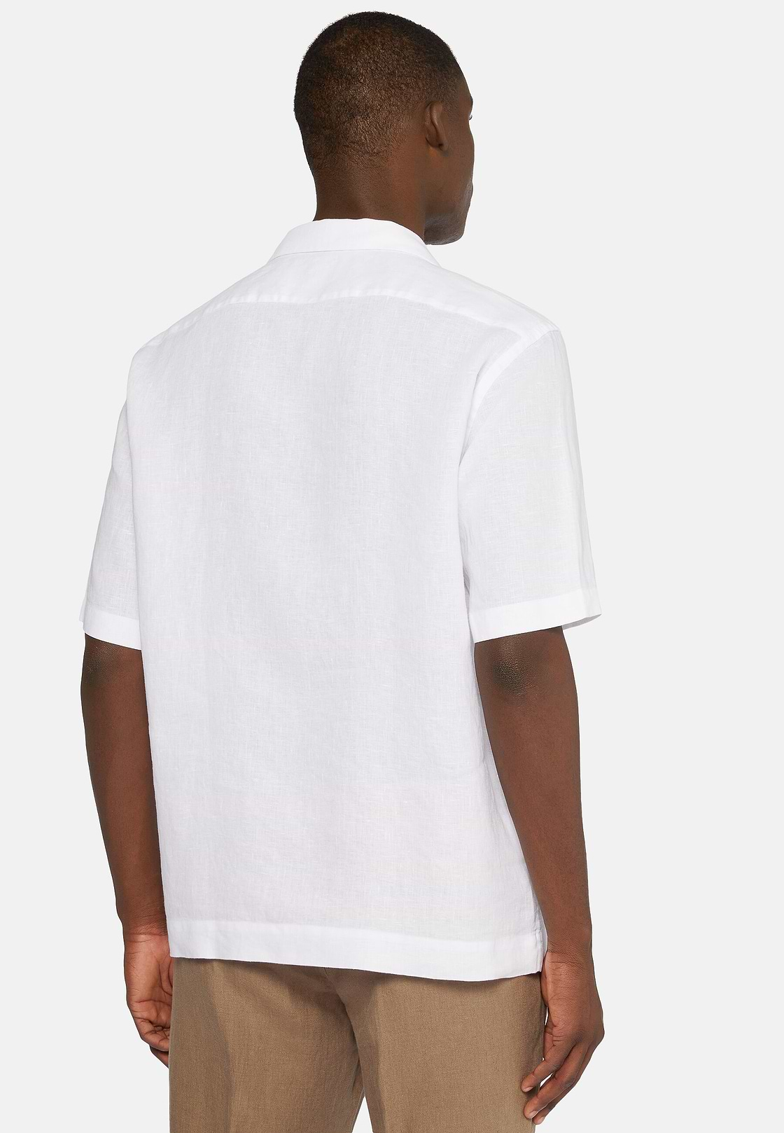 Sobrecamisa de linho branca, White, hi-res