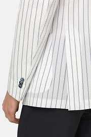 BREEZE | Super-Lightweight Pinstripe Jacket in Stretch Cotton, White, thumb, 4