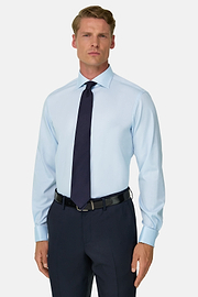 Hemd aus Pin-Point-Baumwolle Slim Fit, Hellblau, thumb, 1