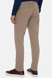 Stretch Cotton/Tencel Trousers, Taupe, hi-res