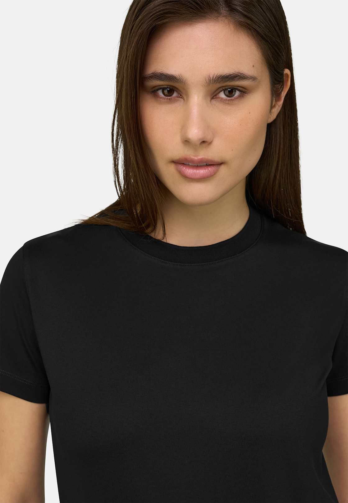Cotton Silk T-shirt, Black, hi-res, 4