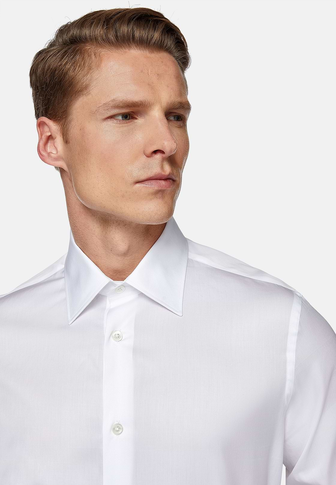 Regular Fit Cotton Twill Shirt, White, hi-res