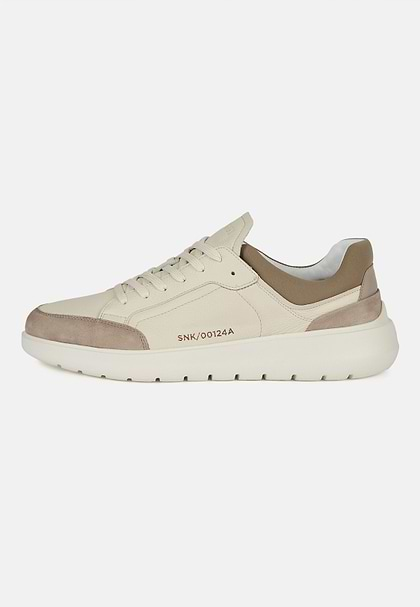 Sand Trainers in Tumbled Leather, Sand, hi-res