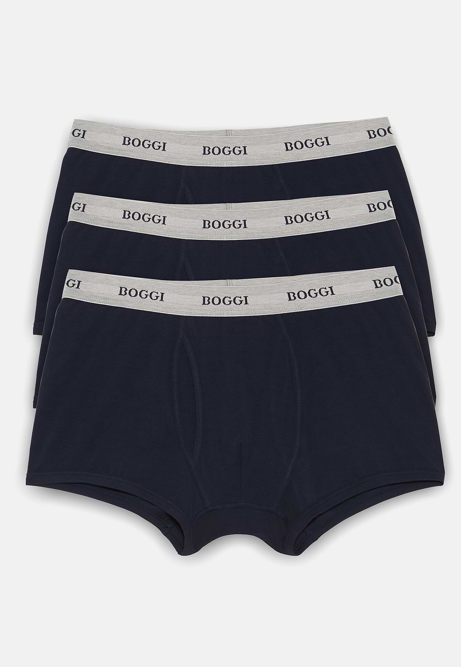 Stretch Cotton Jersey Boxer Shorts, Navy blue, hi-res