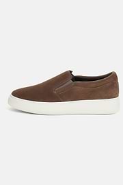 Suede Slip-Ons, Taupe, hi-res