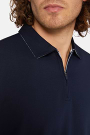 High-Performance Piqué Polo Shirt, Navy blue, hi-res