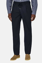 Pantalon En Coton Extensible, bleu marine, hi-res
