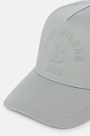 Cotton Baseball Cap With Visor, Grey, hi-res