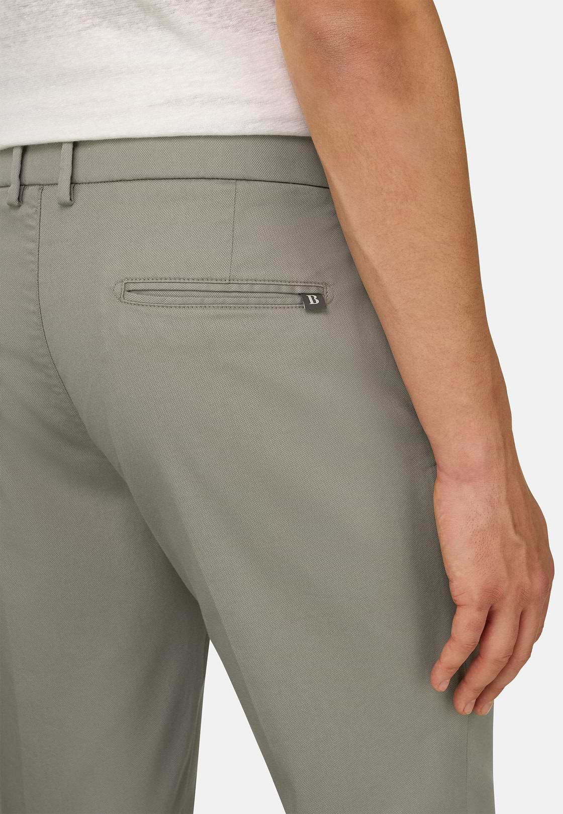 Pantalon En Coton Tencel Extensible, Vert Clair, hi-res, 4