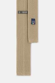 Krawatte Maschenware Punktemuster Seide, Sand, thumb, 3