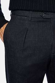 Pantalón De Denim Elástico, Azul Oscuro, hi-res