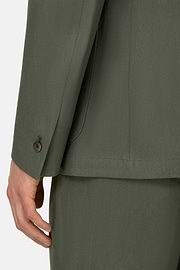 Pure Linen Jacket, Green, thumb, 4