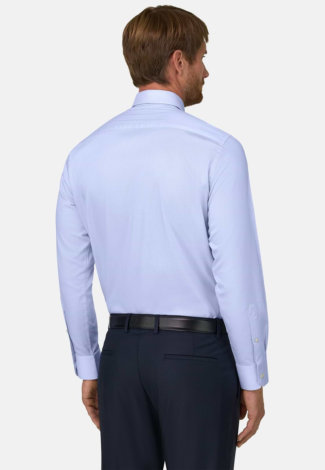 Overhemd Gestreept Twill Katoen Slim Fit, Light Blue, hi-res, 6
