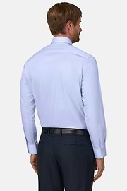 Overhemd Gestreept Twill Katoen Slim Fit, Light Blue, thumb, 6