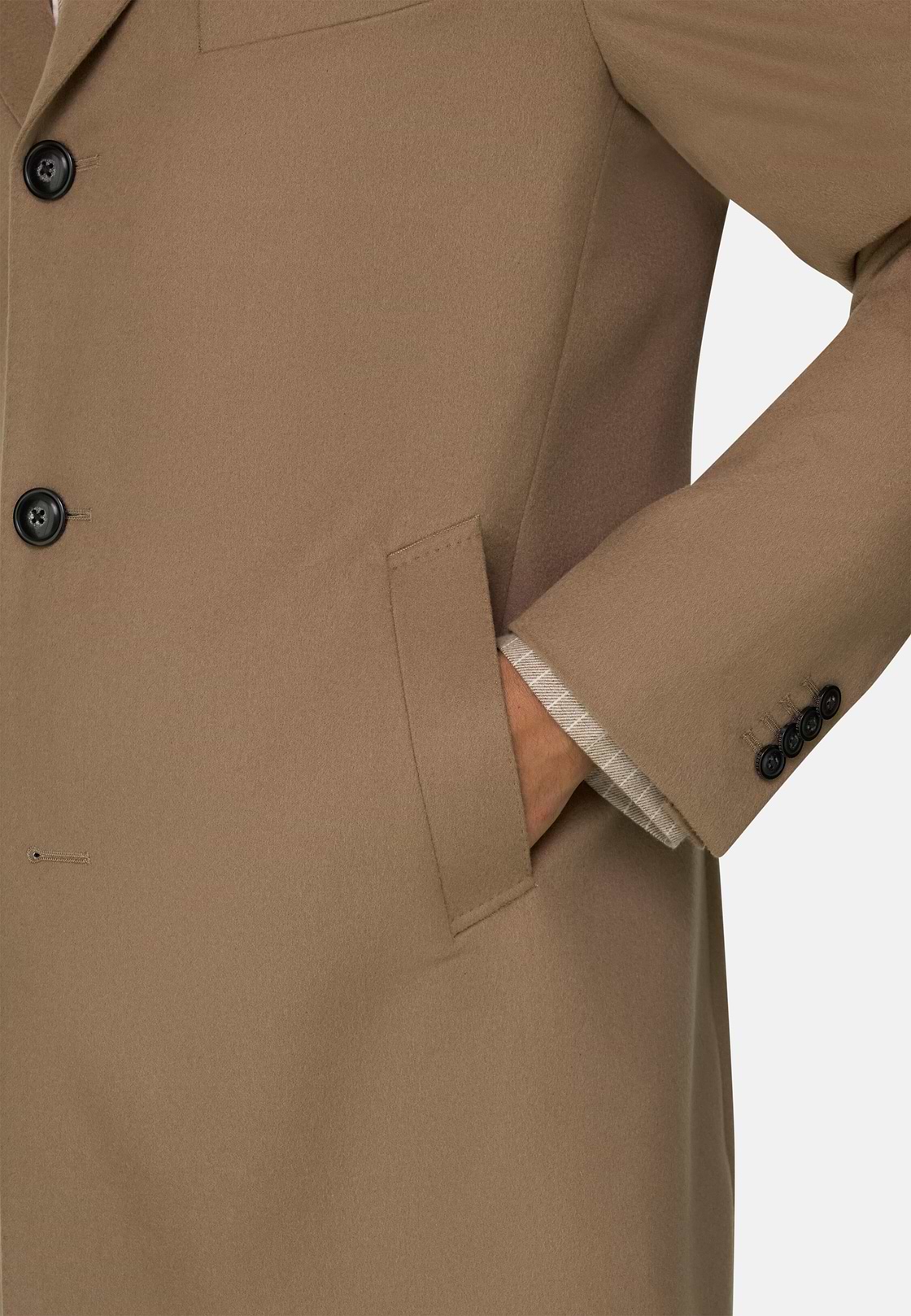 Coat in Pure Cashmere Single-Breasted, CAML, hi-res, 5