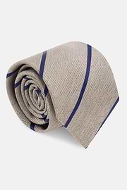 Regimental Design Silk Tie, Hazelnut, thumb, 2