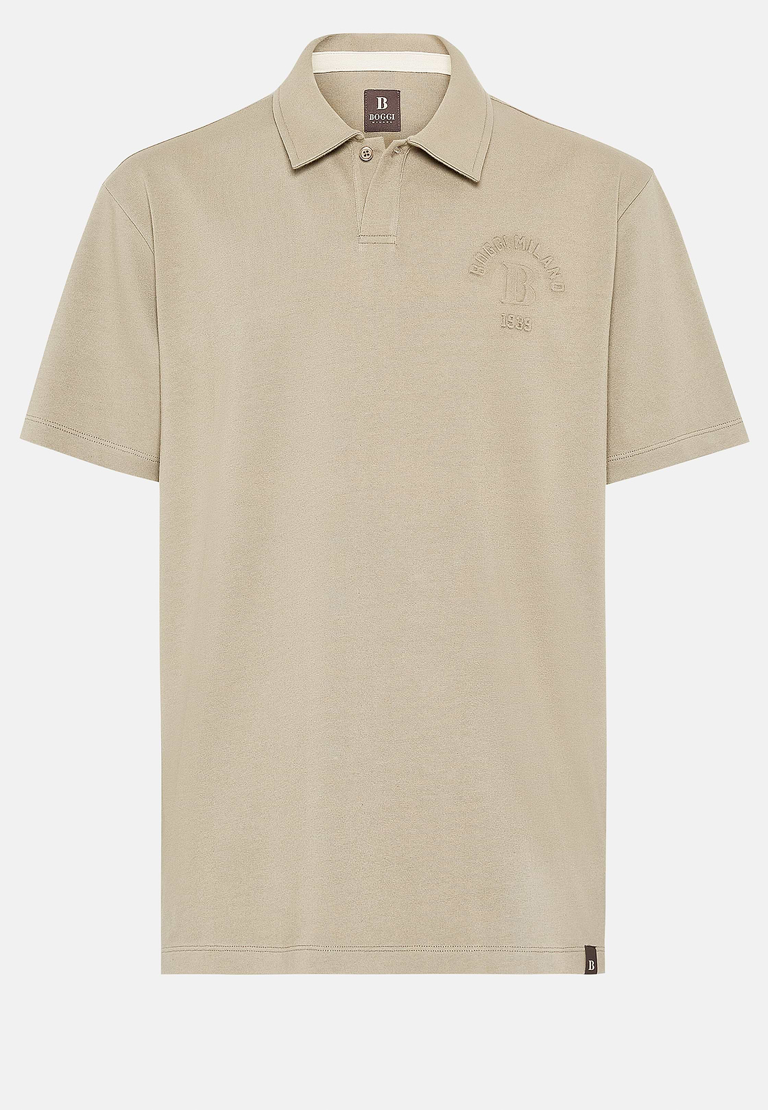 Camisola Polo Jersey Mistura de Algodão Orgânico, Taupe, hi-res