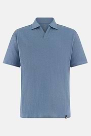 Polo En Jersey De Lin Extensible, Bleu clair, thumb, 5