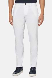 Stretchkatoenen broek, White, hi-res