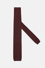 Knitted Tie, Burgundy, hi-res