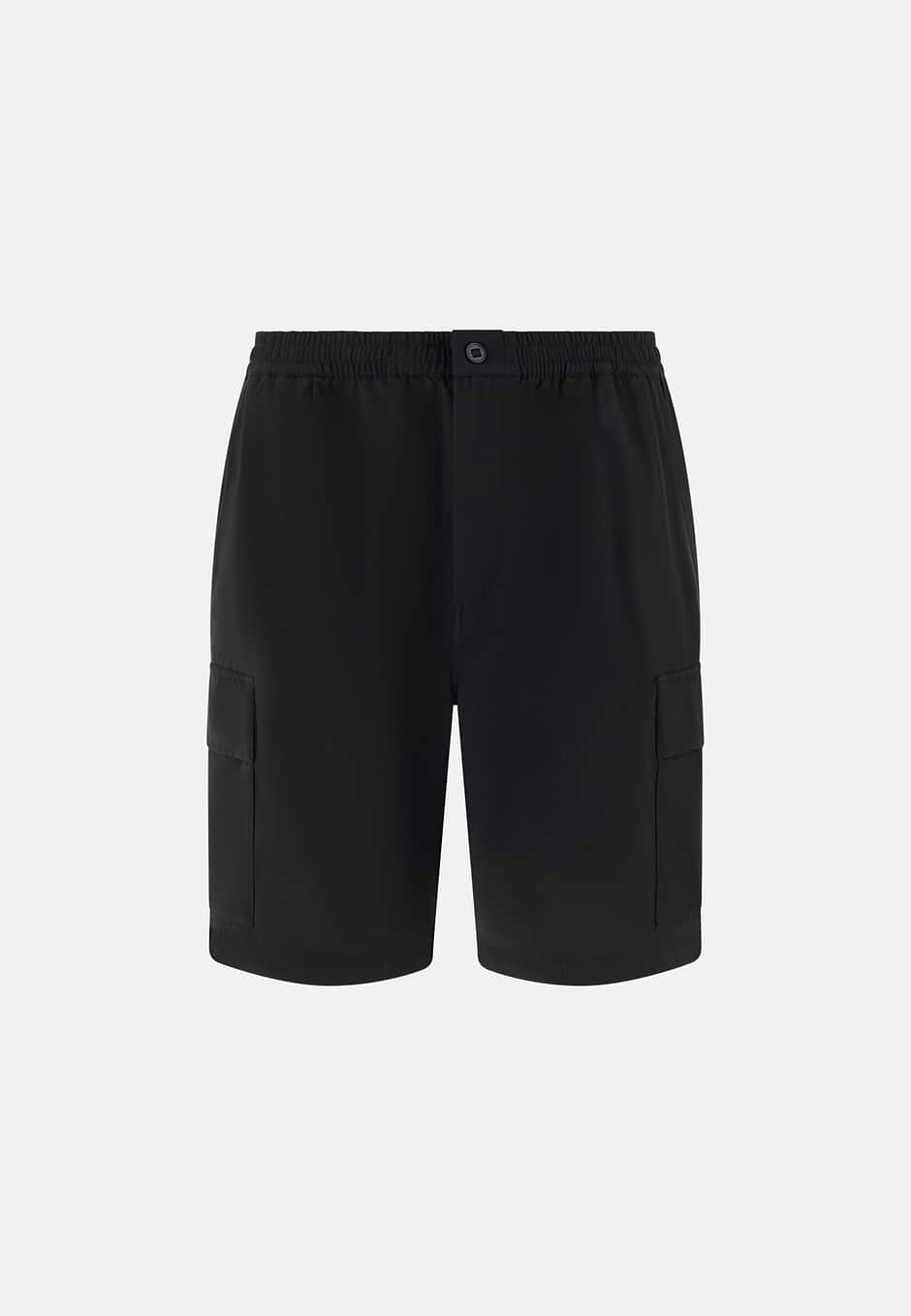 Nylon Bermuda Shorts, Black, hi-res