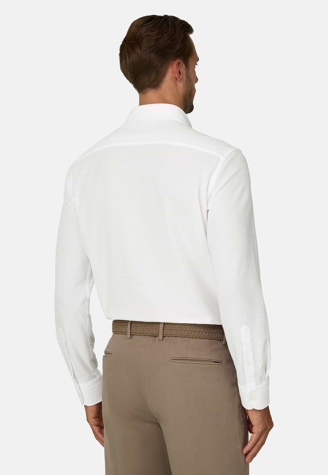 SAKURA | Polo in Japanese Jersey, White, hi-res, 4