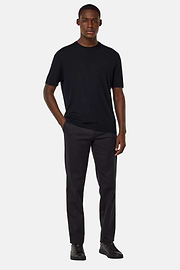 Stretch Cotton/Tencel Trousers, Black, hi-res
