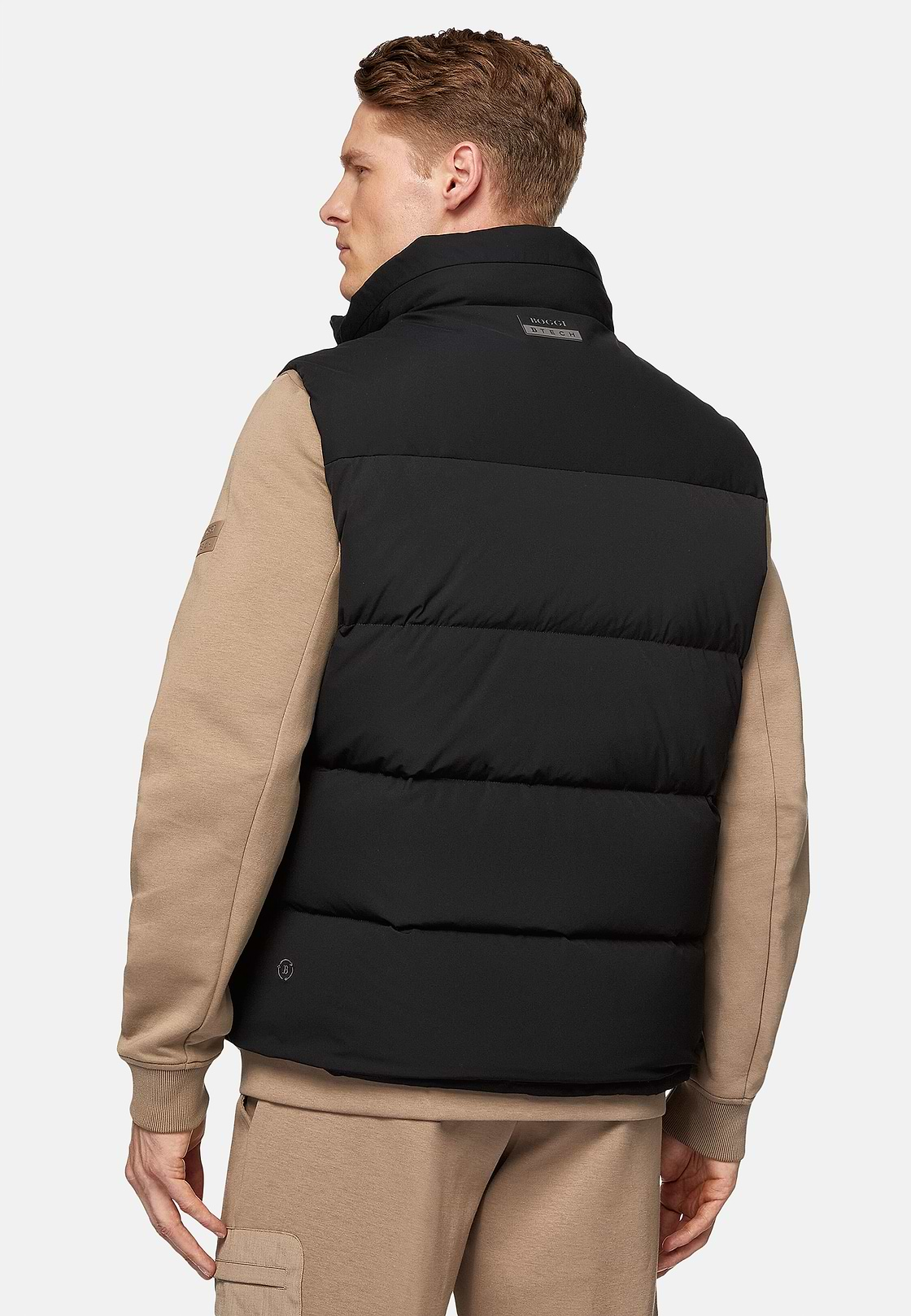 B Tech Gilet sztreccs nejlonból, libapehellyel, Black, hi-res