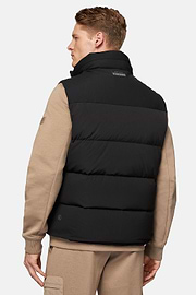 B Tech Gilet in Stretch Nylon With Goose Down, Black, hi-res