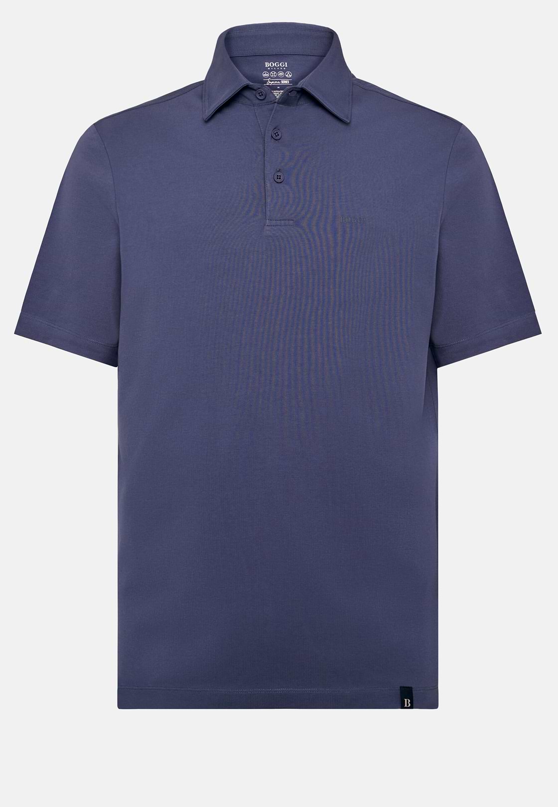 Polo Shirt In Stretch Supima Cotton, Medium Blue, hi-res