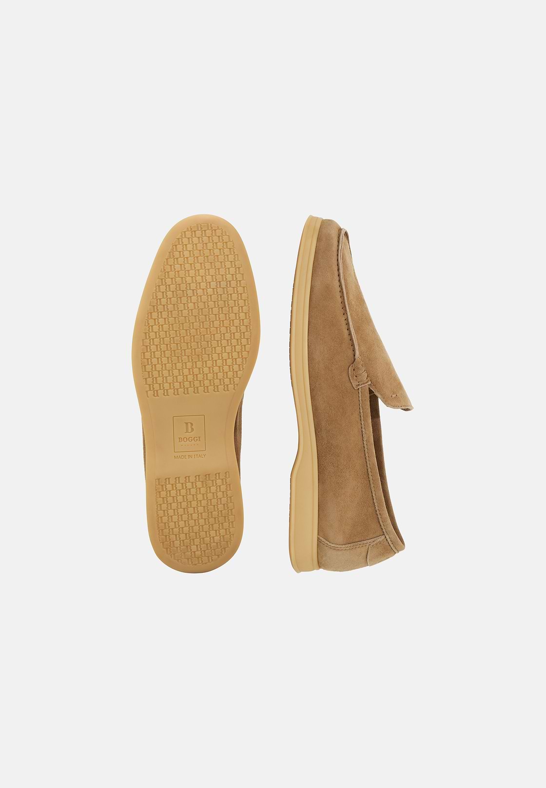 Aria Suede Leather Loafers, Sand, hi-res