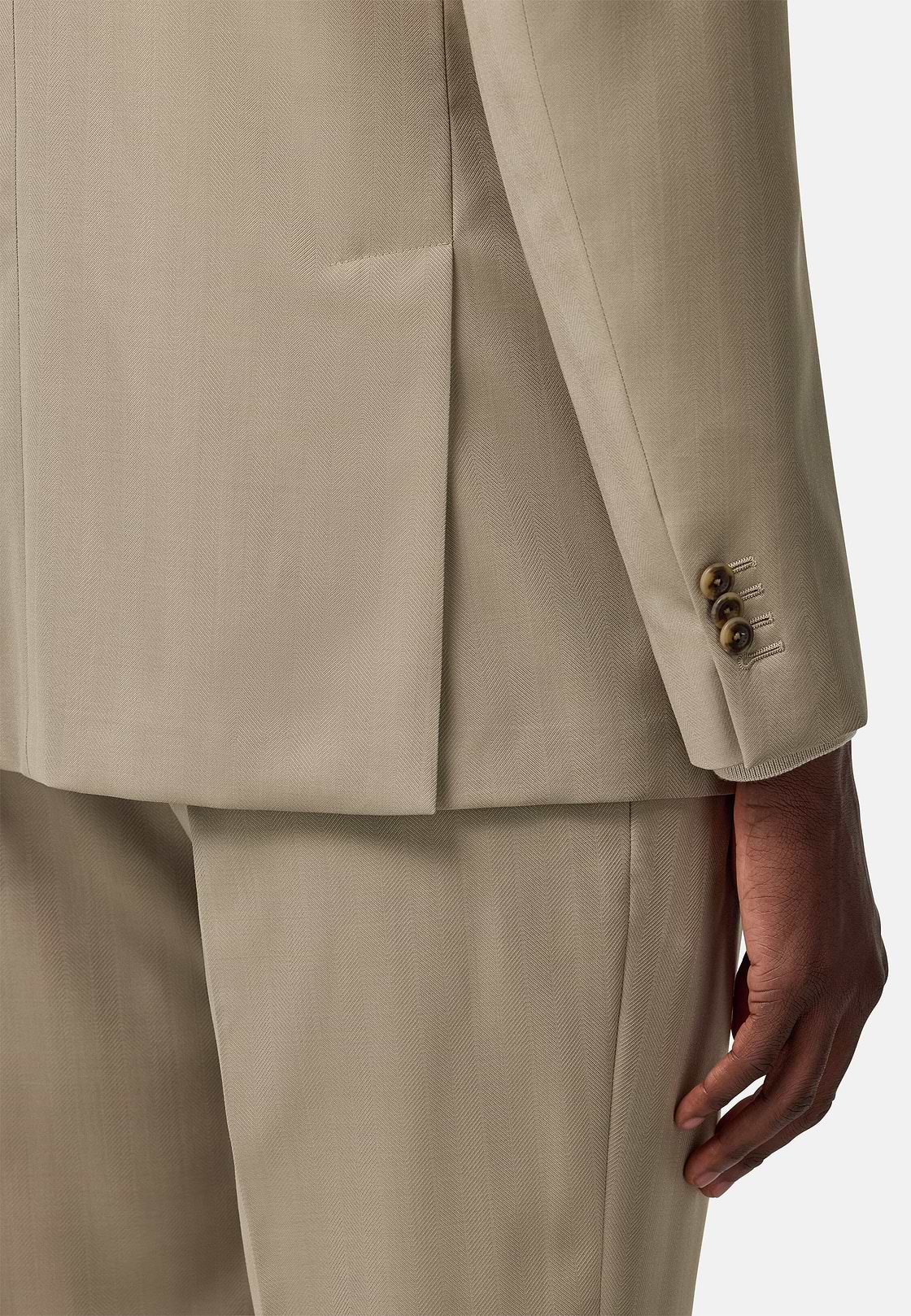 Traje Espiga De Pura Lana, Beige, hi-res