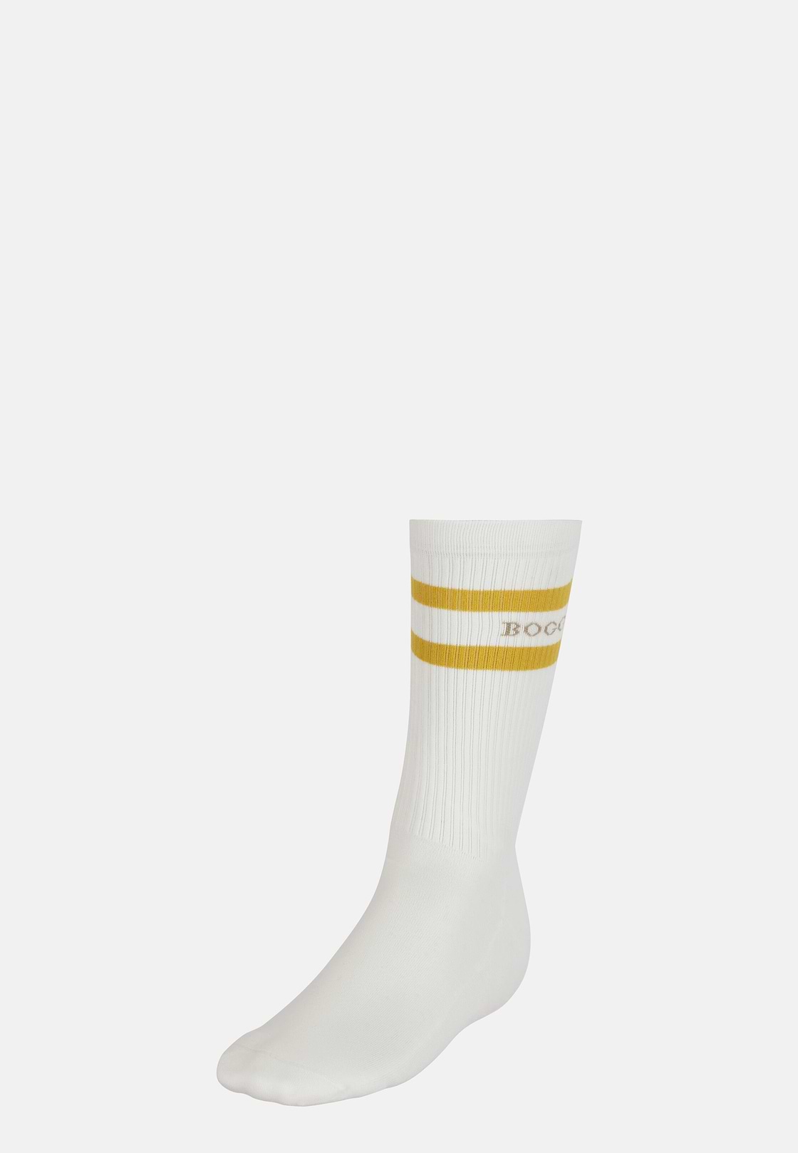 Gestreifte Socken Mit Logo Aus Baumwollgemisch, Weiß, hi-res