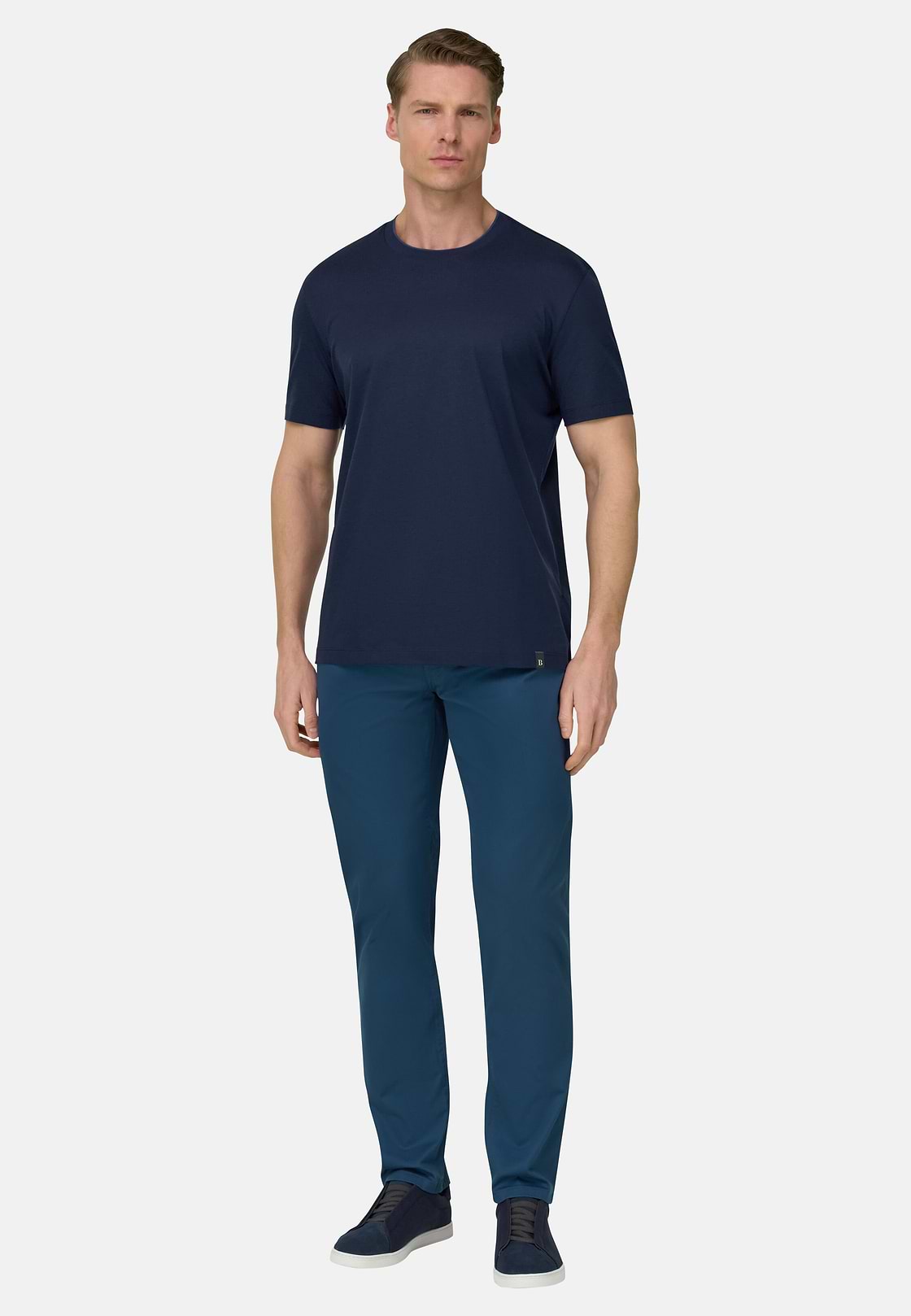 T-Shirt En Coton Tencel, bleu marine, hi-res, 2
