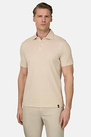 Cotton Linen Polo, Sand, thumb, 2